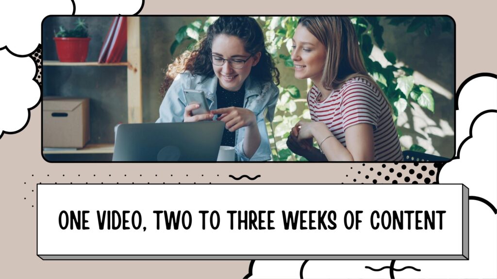 One video, two to three weeks of content